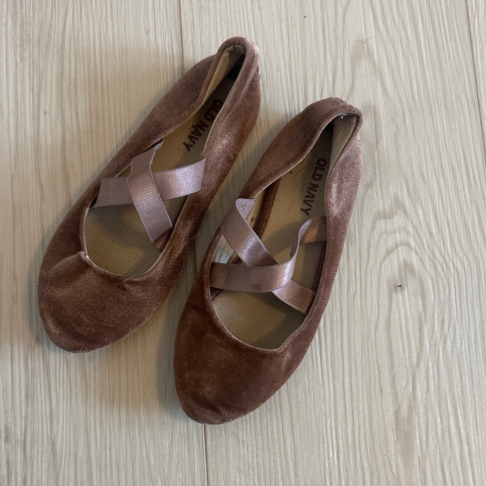 Old Navy 12 Toddler Rose Gold Velvet Ballet Flats
